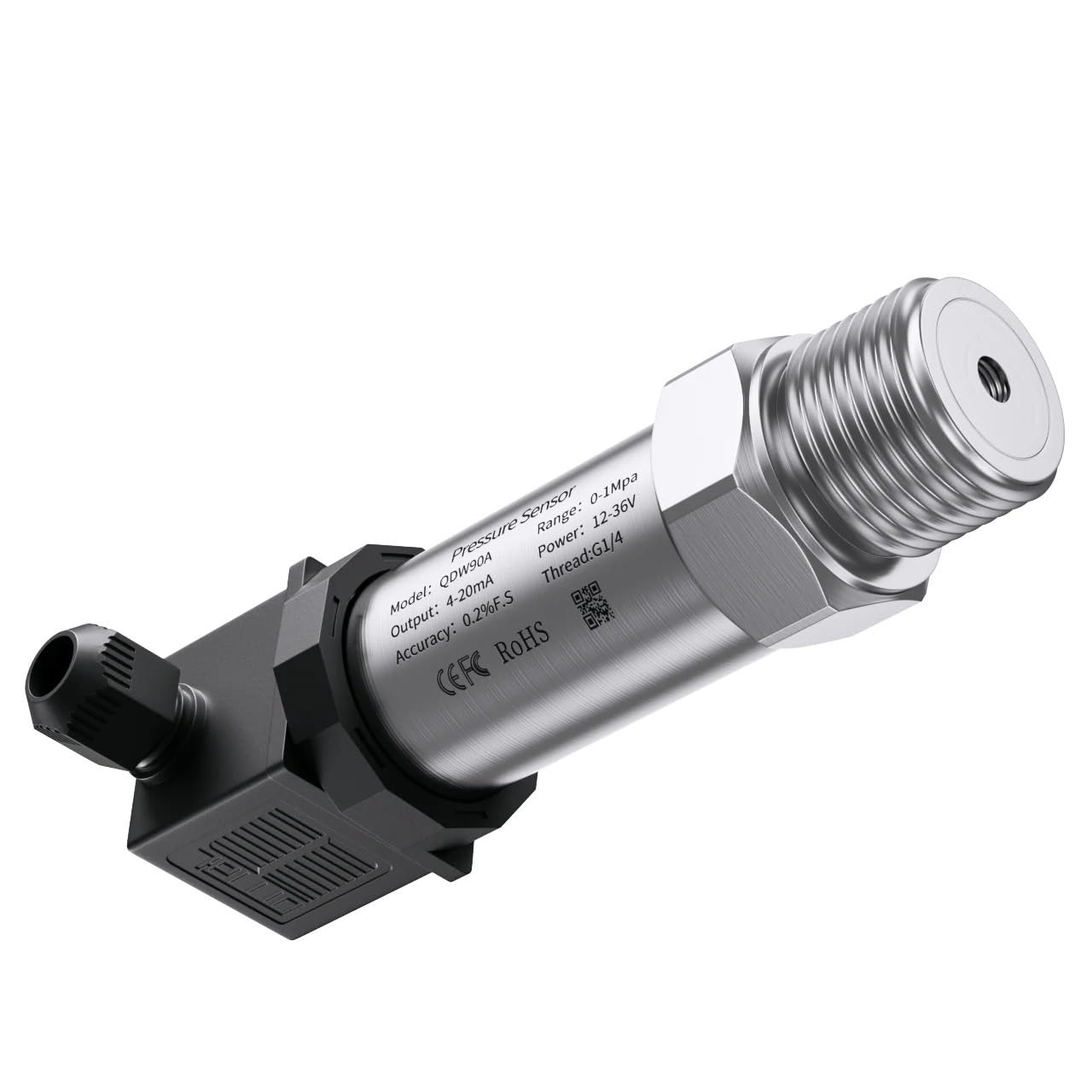 Sensor transmisor de presión de 0-10 V for agua, gas, aceite y líquidos. Manómetro de 150 psi (10 bar, 1 bar, 50 mbar, 20 MPa). 1 unidad.(0-0.16Mpa)
