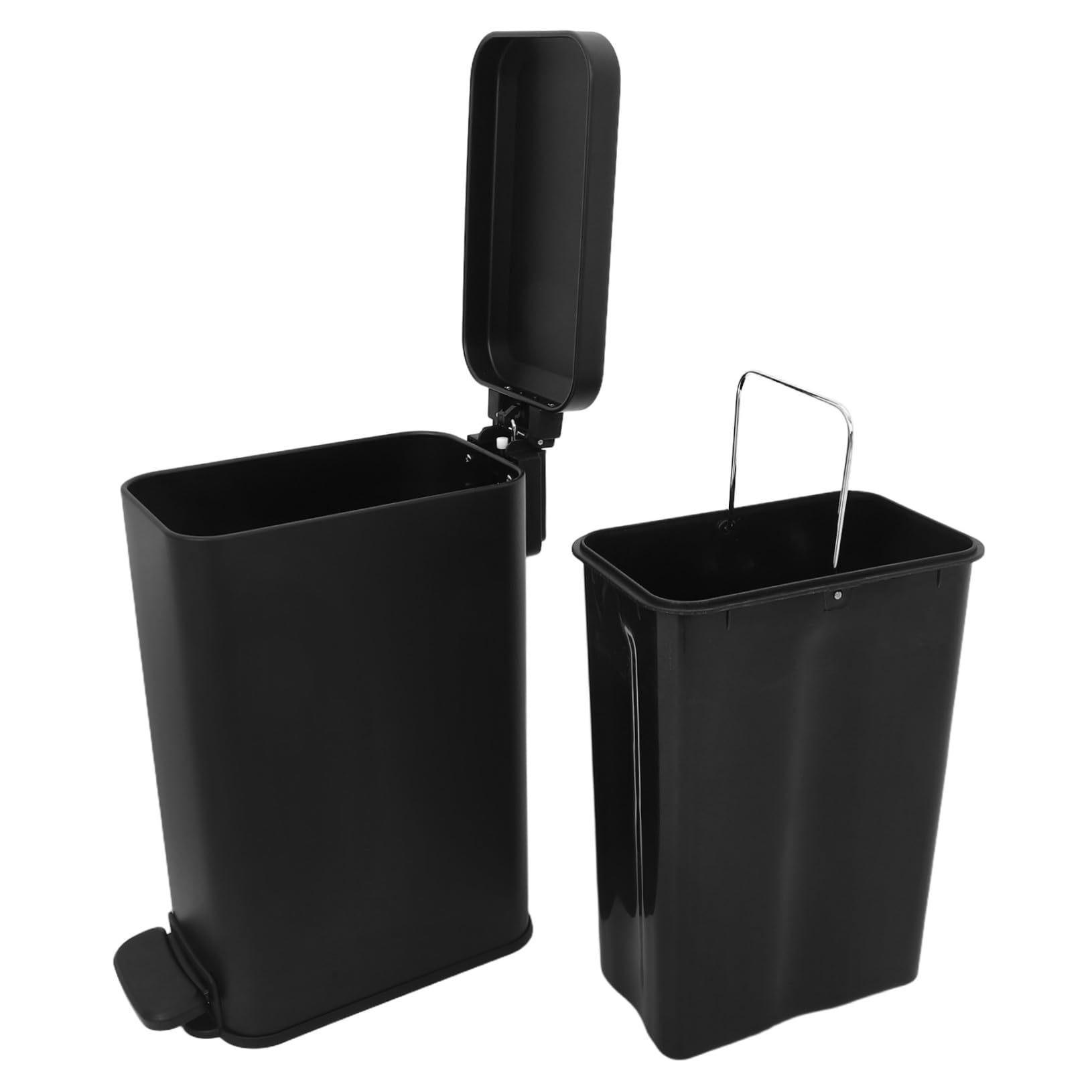 Papelera de Acero Inoxidable con Pedal y Tapa Cierre Cubo Estrecho para Basura de Cocina Baño Dormitorio u Oficina Diseño Compacto y Elegante