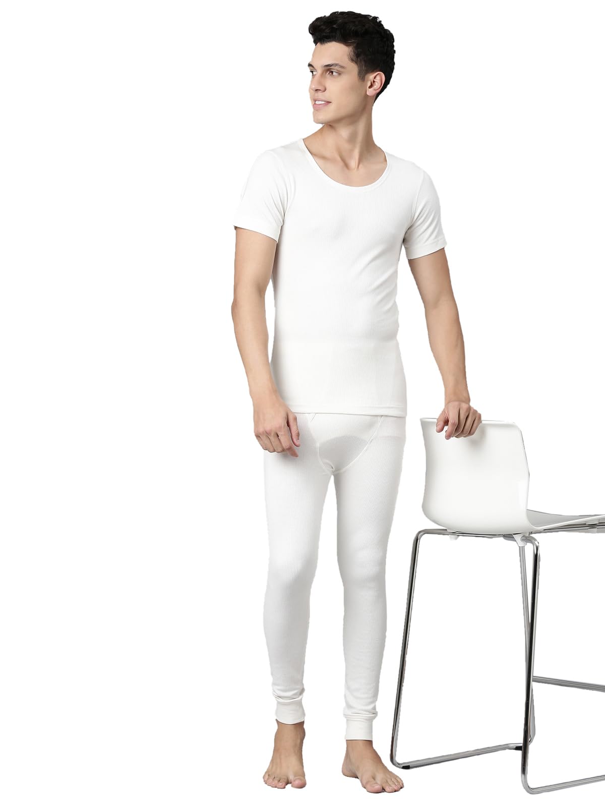 levi's 037-039 Men's Cotton Solid V-Neck Thermal Top & Bottom Set (Pack of 1)-picture-39