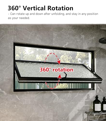 Ventana de baño giratoria de repuesto rectangular blanca de 70 x 60 cm con asa HOMEed 3