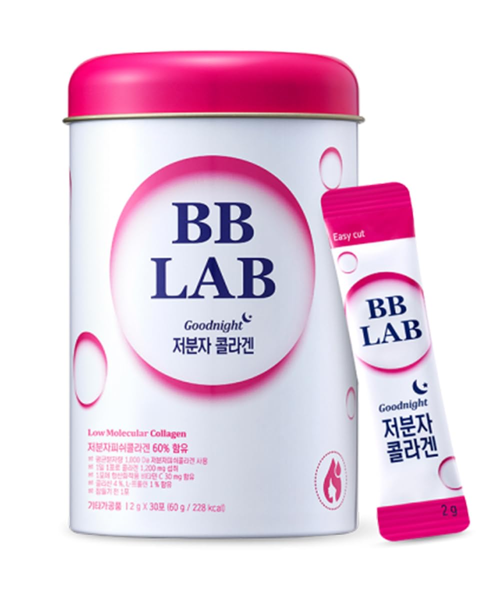 BB LAB Good Night Collagen, Low Molecular Collagen Powder Stick Supplement, Marine Collagen, Fish Collagen, Vitamin C, Hyaluronic Acid, 17 Probiotics, Fast Absorption, Mix Berry Flavor (Pack of 1)