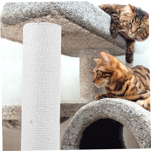 Poste Rascador para Gatos de Cuerda Yardwe Blanco miniatura 7