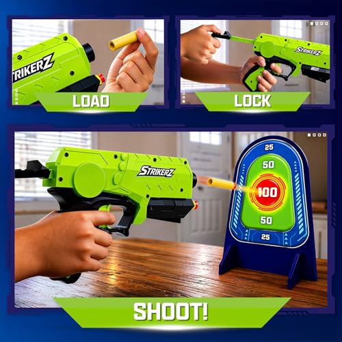 Image of Superplay Strikerz Gun - Foam Bullet Blaster, Gun with 6 Suction Bullets,
