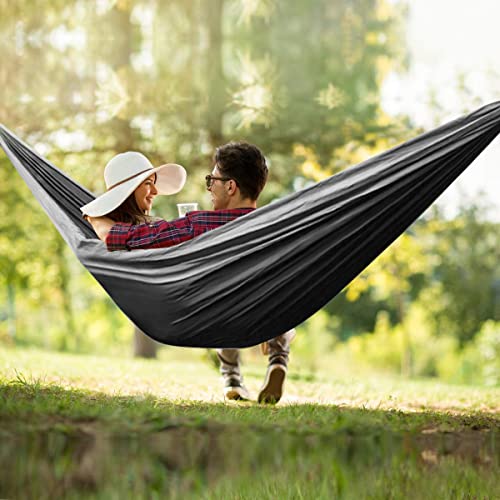 Kegouu Camping Hammock,Single Hammock With 2 Tree Straps(5+1Loops) 210T Nylon Parachute Lightweight Portable Hammocks For Backpacking, Travel, Beach, Backyard, Patio, Hiking #TOP5