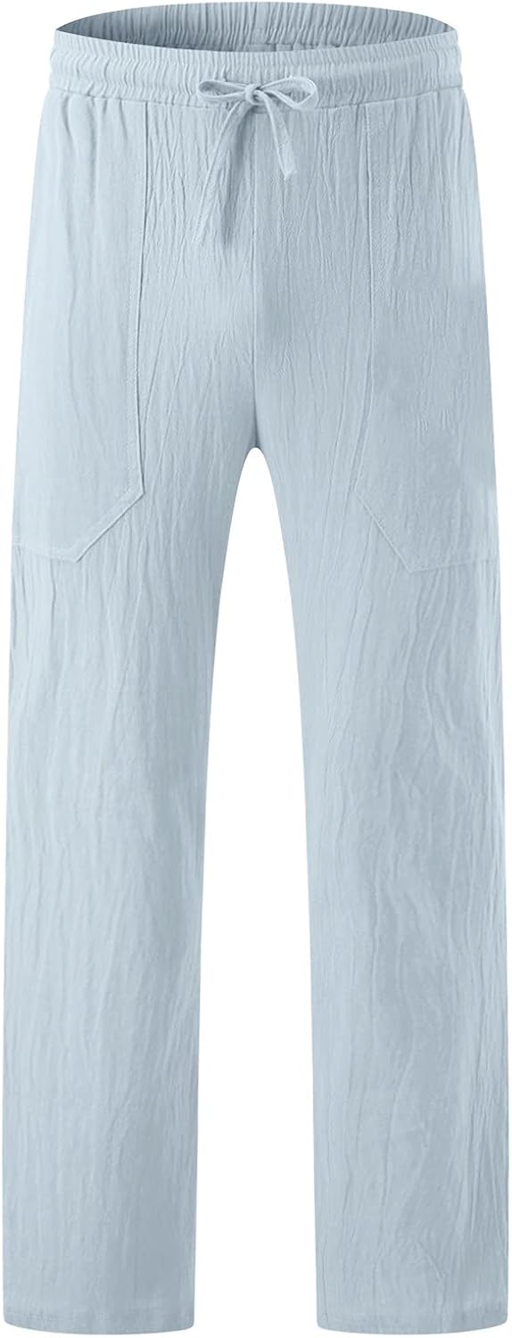 DIYAGO Plus Size Men's Wide Leg Pant Lightweight Loose Elastic Waist Trouser Straight Print Pant Soft Athletic Lounge Pant at  Men’s Clothing store