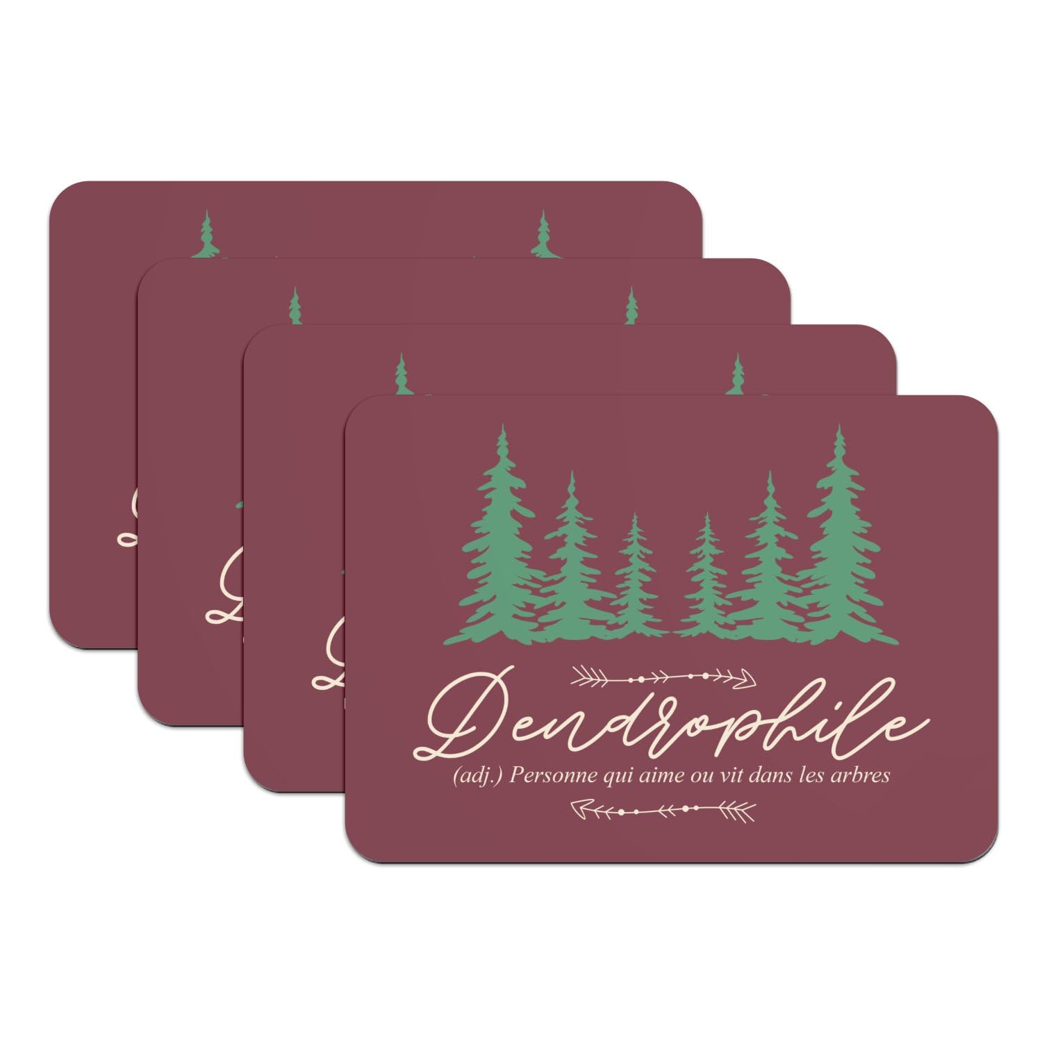 Set de table rouge motif forêt bohème pour repas chaleureux en famille et déco nature