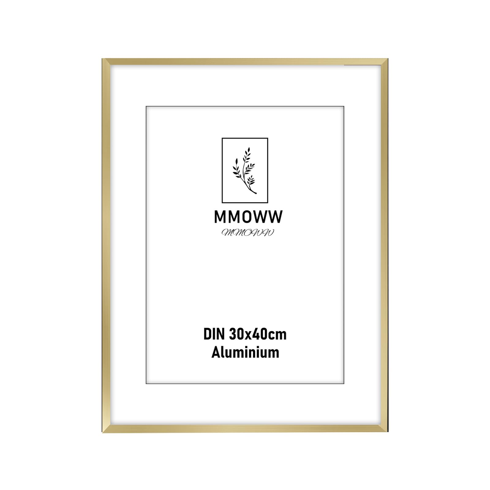MMOWW 12x16 Photo Frame Aluminum Shatterproof Acrylic, Wall/Tabletop, Gold