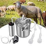 3L Goat Milking Machine, Portable Goat Milker Machine, Electric Milking Machine for Goats, Pulsation Vacuum Electric Suction Pump, with 2 Teat Cups, 1 Stainless Steel Bucket