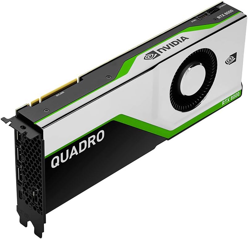 PNY Quadro RTX 8000 Professional Graphic Card 48GB GDDR6 PCI Express 3.0 x16, Dual Slot, 4x DisplayPort, 8K Support, Ultra-quiet active fan