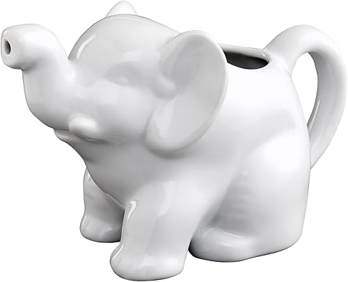 Miniatura 13 de HIC Kitchen Mini crema de elefante con asa, porcelana blanca fina, 2 onzas