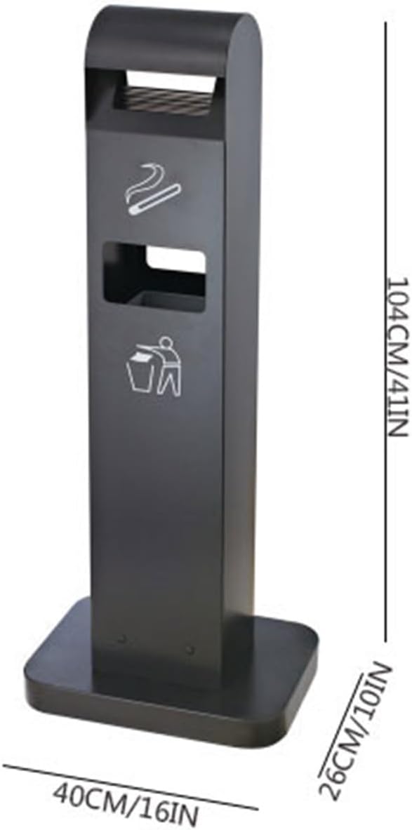 Ashtray Trash Can Cell Smoking Garbage Cans Peel Barrels with Smoke Canisters Stainless Steel Vertical Outdoor Ash Cans Villa Outdoor Outdoor Ashtrays for Cigarettes (Color : B)