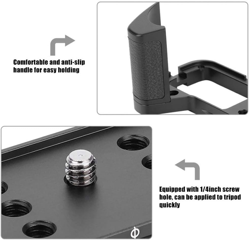 MCO-XT3 Aluminum Alloy Hand Grip L Bracket as MHG-XT3 Replacement for Fujifilm Fuji X-T3 Cameras