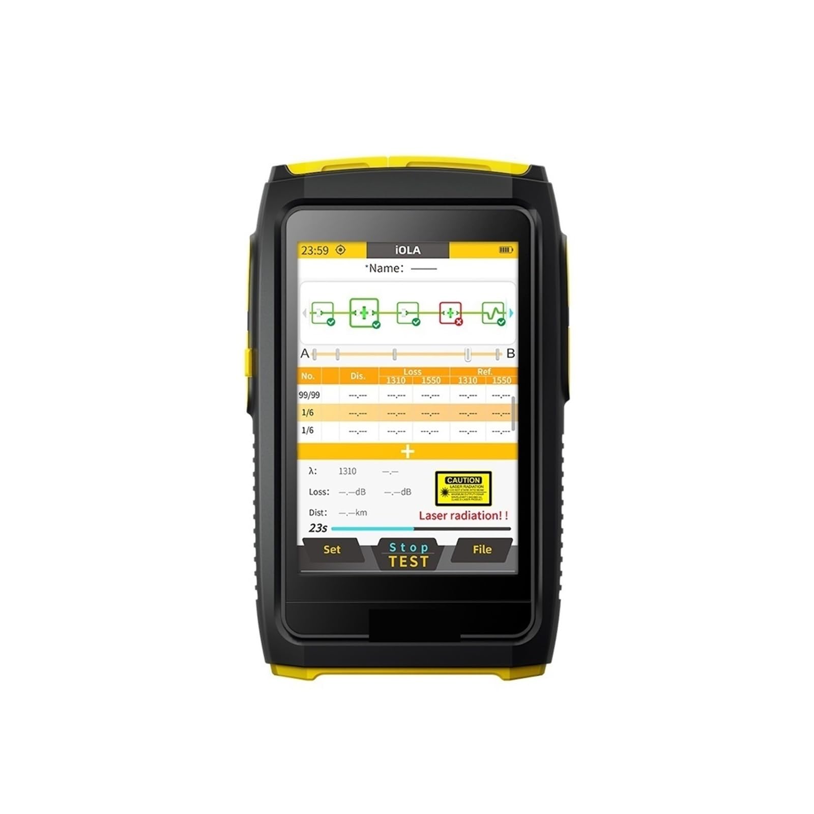 Fiber Optic Cable Tester, OFW Mini OTDR Optic Otdr Optical Reflector, Active Fiber Live Tester 1550nm 20dB Reflectometer, Touch Screen OPM VFL IOLA(S5F(1577nm) APC iOLA)