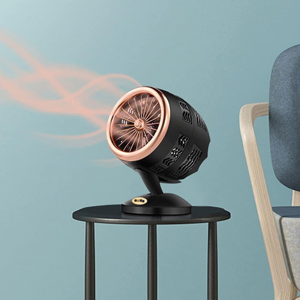 Ventilatore elettrico portatile Forte vento USB plug-in Mini ventilatore Inclinazione regolabile Ventilatore da tavolo estivo Ventilatore elettrico da campeggio esterno (Oro)