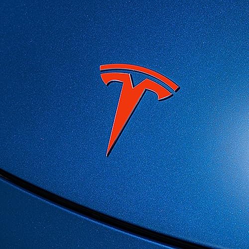Image of IPG Compatible with Model Y Decal Sticker (8 Logo Set) Overlay Stickers Do it Yourself Stickers Set Personalize Your Tesla (Orange)