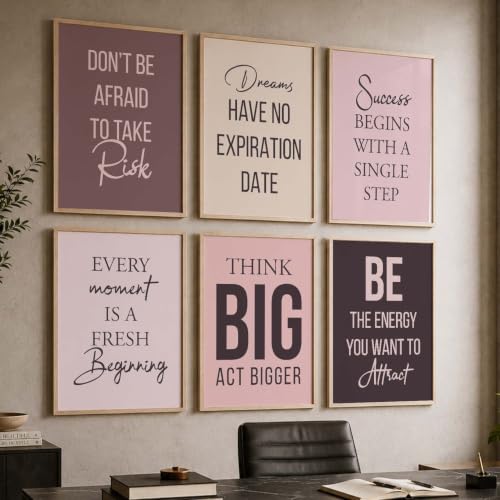 Image of kotart Motivational Quote - Painting for Living Room Bedroom Office Wall hanging frames | Paintings with Frame Home Decoration Set of 6 Multicolo (14X20 Inch, k)