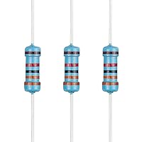 Vista 106 de 100 resistencias de 1 ohm 1/2 W (0.5 vatios) ±1% tolerancia de película metálica, resistencia fija de múltiples valores de resistencia opcional