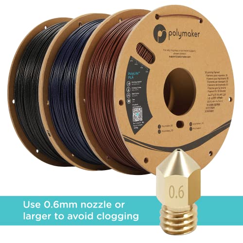 Image of Polymaker Glitter PLA Filament 1.75mm, Galaxy Black, 1kg - Twinkling Filament, Dimensional Accuracy + /- 0.03mm (0.6mm Nozzle Required)