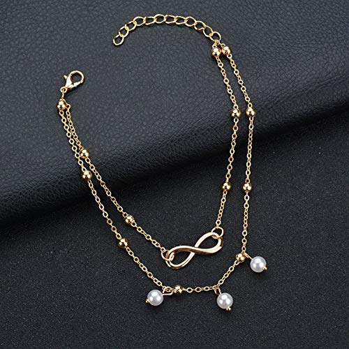 Aluinn Boho Layered Anklet Fashion Beads Infinity Love Anklet Bracelet Gold Anklet Chain For Women And Teen Girls #TOP2