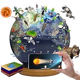 FUN GLOBE 地球儀 子供 AR しゃべる地球儀 おしゃれ 球径25cm 日本語 3Dで学べる LEDライト付き 720°回転可能 3WAY 知育玩具 ベッドサイドランプ 真珠フィルム 防水 新入学のお祝いにプレゼン ブルー（台湾製）