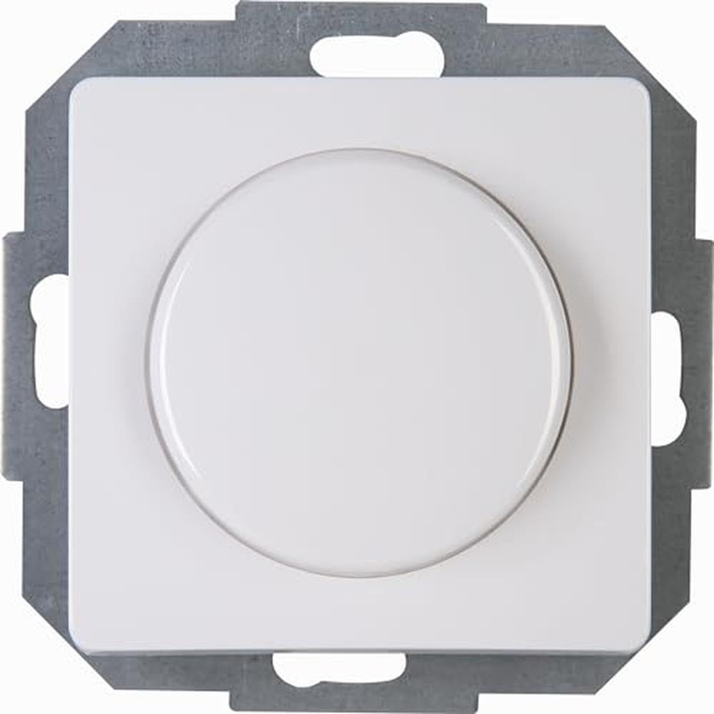 Kopp Paris 846002086 Variateur d'intensité universel avec interrupteur poussoir/va-et-vient pour LED, coupure de phase et coupure de phase, LED 3-100 W, ampoules à incandescence 10-250 W, blanc
