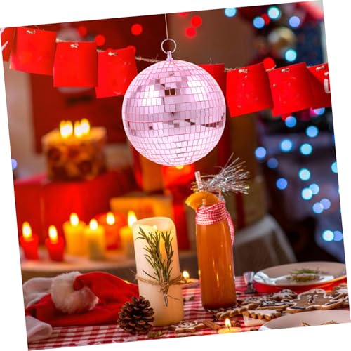 Bola espejada colgante decorativa rosa para fiestas, bodas, Navidad y karaoke, para decoración de hogar y ambiente festivo miniatura 4