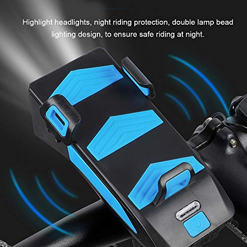 DECDEAL Multifunções 4 em 1 luz bicicleta 400 lúmens bicicleta lanterna bicicleta chifre titular do