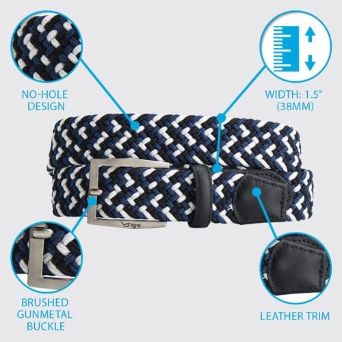 TGW Men's Multi Color Stretch Woven Golf Belt for Golfing2