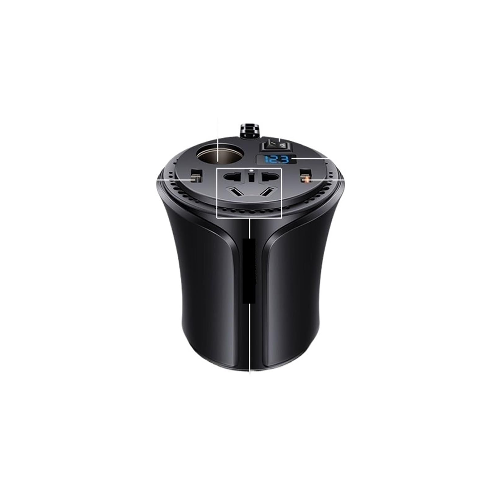 Przetwornica samochodowa zasilania samochodowego Interfejs Qualcomm samochodowy 12 V DC do AC,Stabilna konwersja mocy