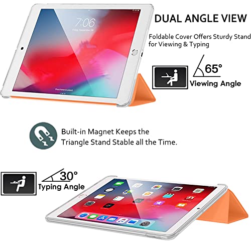 Image of DuraSafe Cases For iPad PRO 12.9 Inch 1st [ Pro 12.9 1 Generation 2015 ] A1652 A1584 ML3Q2HN /A ML3N2HN /A ML3K2HN /A ML0H2HN /A Trifold PC Lightweight Smart PU Leather Protective Hard Back Cover - Orange