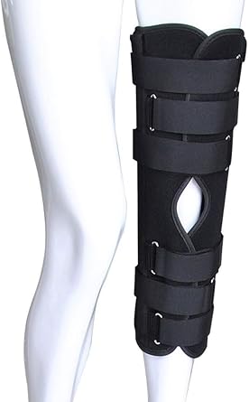 Knee Stabilizer Gibbs Hinged Knee Brace Support, Steel Medical Immobilizer Knee Support Fracture Ligament Relaxation, Orthopedic Guard Protector for Meniscus Injury Patella Support Brace Size AS
