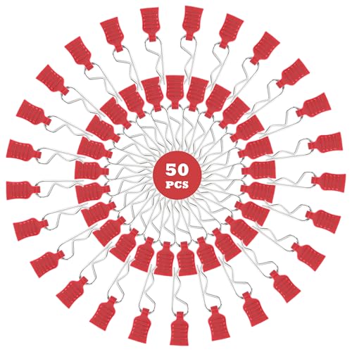 GDOOL 50 Pieces 1mm Universal RC Body Clips with Pull Tabs Car Clips RTR Clip Pins H165 Spare Parts for 1:14 1:16 1:18 Scale Redcat HPI Himoto HSP Exceed RC Car SCX24 TRX4M Truck (Red)