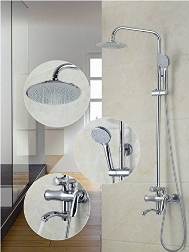 Mitigeur baignoire douche ensemble complet pomme ronde 8 pouces