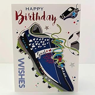 Jonny Javelin Happy Birthday Wishes Card - Football Boot