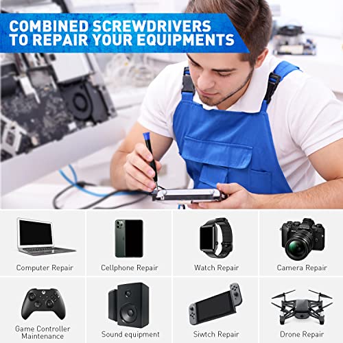 Small Screwdriver Set, Vman 33Pcs Magnetic Precision Screwdriver With Flathead Phillips Screwdrivers Pentalobe Torx Star Screwdrivers Tweezers For Repairing Smartphone Laptop Eyeglass Watch #TOP4