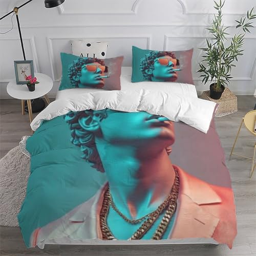 Housse de couette double imprimé 3D Les Tendances en microfibre avec zip invisible 200x200