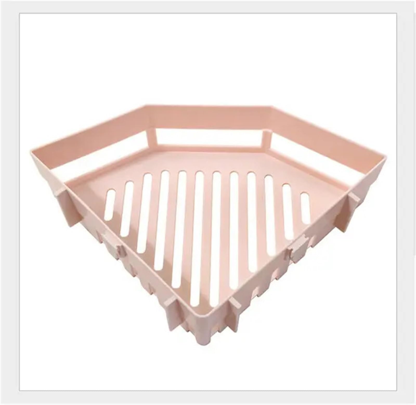 ZHOUXYFDC Shower Caddy 2pcs Suction Wall Triangular Shower Caddy Shelf Bathroom Corner Bath Rack Storage Holder Organizer Shelves(Khaki-2pcs)