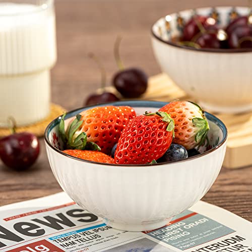 Sulives Cereal Bowls - 4.5 Inch Ceramic Bowls Set Of 4, Small Colorful Soup Bowls For Kitchen, Ice Cream, Dipping, Salsa, Dessert, Rice, Snack, Side Dish, Microwave And Dishwasher Safe #TOP4