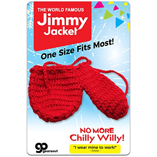 Jimmy Jacket for Men - Funny Knit Willy Warmer - Peter Heater for Dad - Christmas Gag Gift Red2
