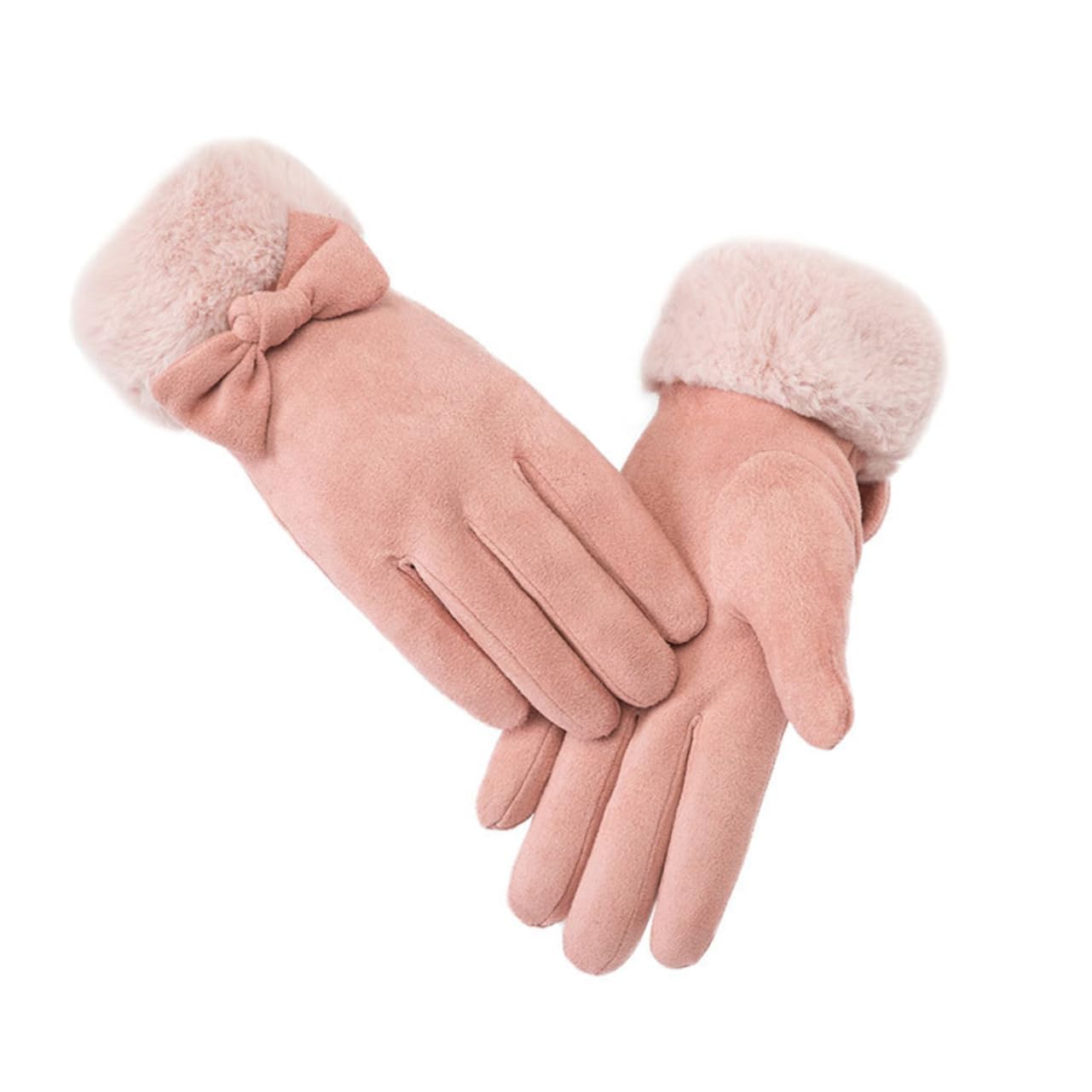 LIFKOME 3pares Guantes De Mujer Pantalla Táctil Guantes De Invierno Cálidos Lazo De Accesorios De Moda Color Rosa Para Actividades y