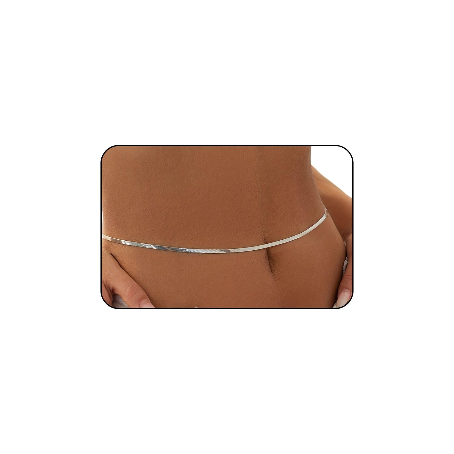 Women's Silver Waist ChainWaist - Stylish Saree, CropTop Gold Plated Belly Chain Pearl Layered Body Hip Chain for the Waist Ladies Sexy Bikini Jewelry (26-42 In)-image-9