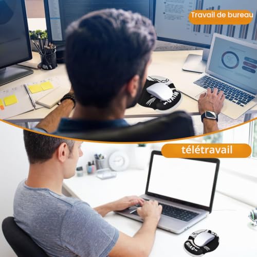 Anseom Tapis Ergonomique Souris Repose-Poignet Confort Memory Foam Mousepad Gaming pour Ordinateur et Ordinateur Portable – vue 6