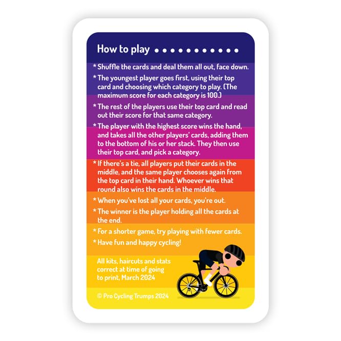 Pro Cycling Trumps 2024 Pack 1 (Cycling Trump Card Game), Black and White, 9 centimeters x 6 centimeters - Image 3