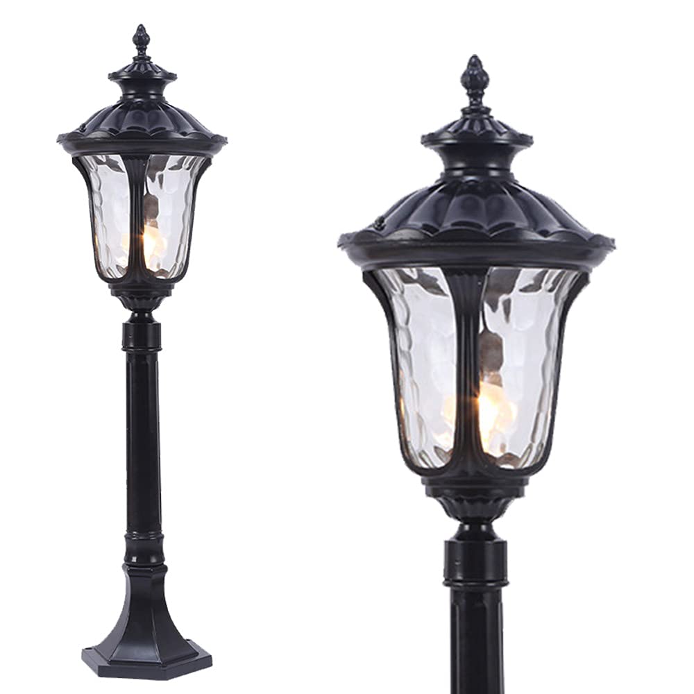 Mengjay Outdoor Retro Pillar Lamp Portal,Post Lights with E26 Base, Aluminum Pillar Light for Decorative Waterproof Outdoor Pole Light E26 Pillar Light High Pole Lamp (C)