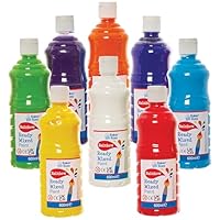 Baker Ross FN167 Rainbow Ready Mixed Paints - Pack of 8, Paint Value Pack of Bottles, Paint for Kids