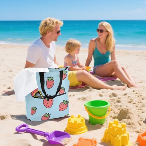 Bolsa de libros azul fresa para niñas y mujeres con bolsillos interiores 7