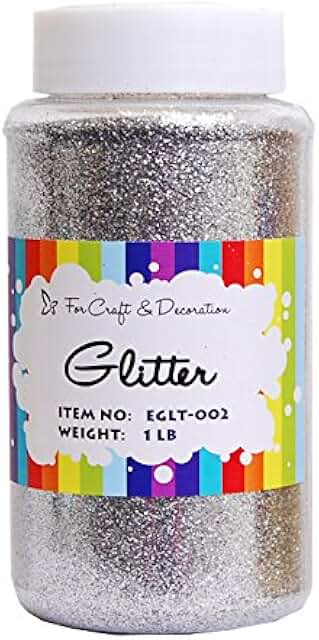 Craft and Party, 1 Pound Bottled Craft Glitter for Craft and Decoration (Silver)