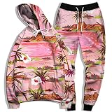 GVCRQE Men Tracksuit 3D Hoodie Jogger Set Couples Flowers Printed Tracksuit Sweatshirt Sweatpants St