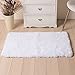 LOCHAS Soft Shaggy Bath Mat Non-Slip Rubber Bathroom Rug White Floor Mats Water Absorbent, 35.4 x 23.6inch