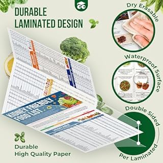 EXCOOL CLUB Kidney Friendly Food List Chart - Low Oxalate, Low Potassium Renal Diet For Ckd, Dialysis Support, Meal Planning & Healthy Shopping Guide For Beginner, Easy Grocery List For Kidney Health